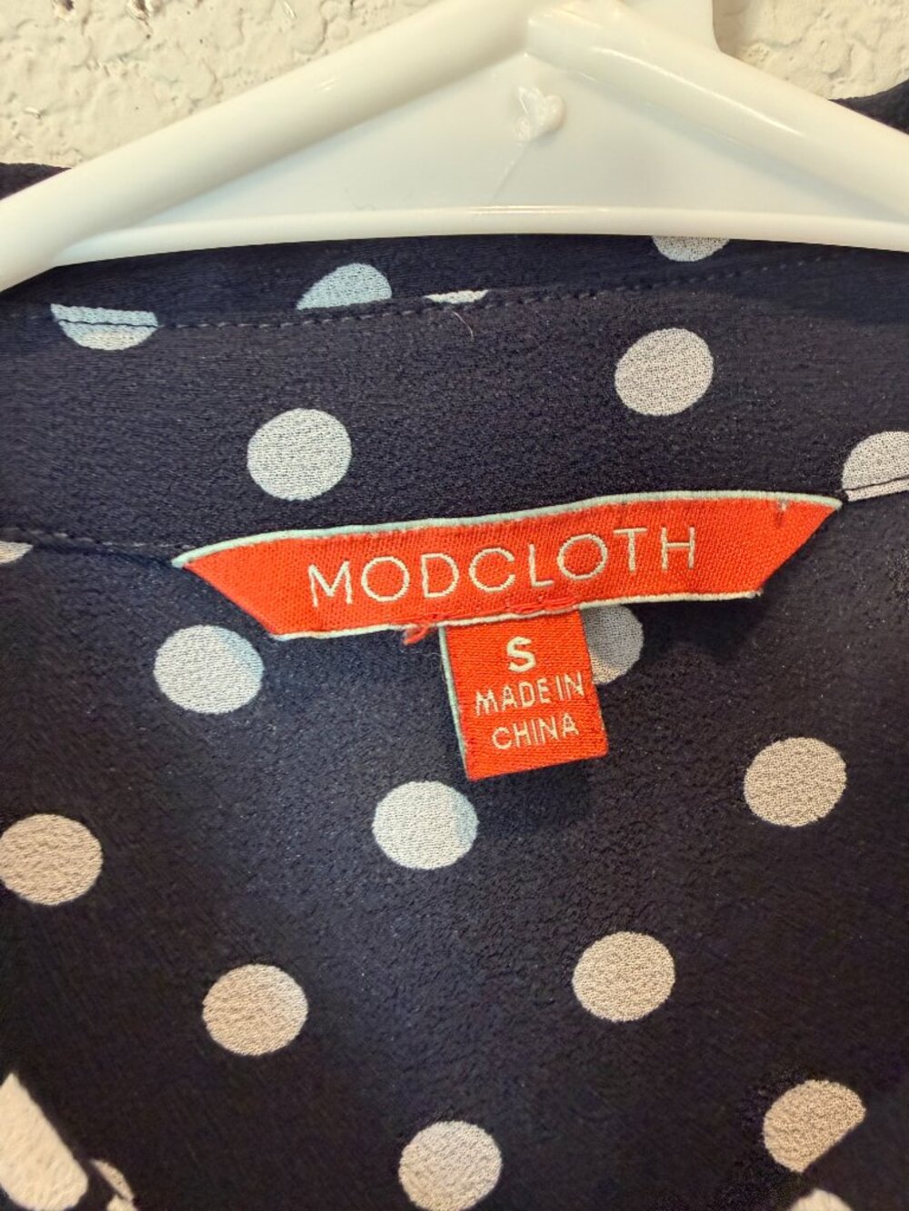 Modcloth Black White Polka Dot Blouse Size Small - Picture 3 of 6